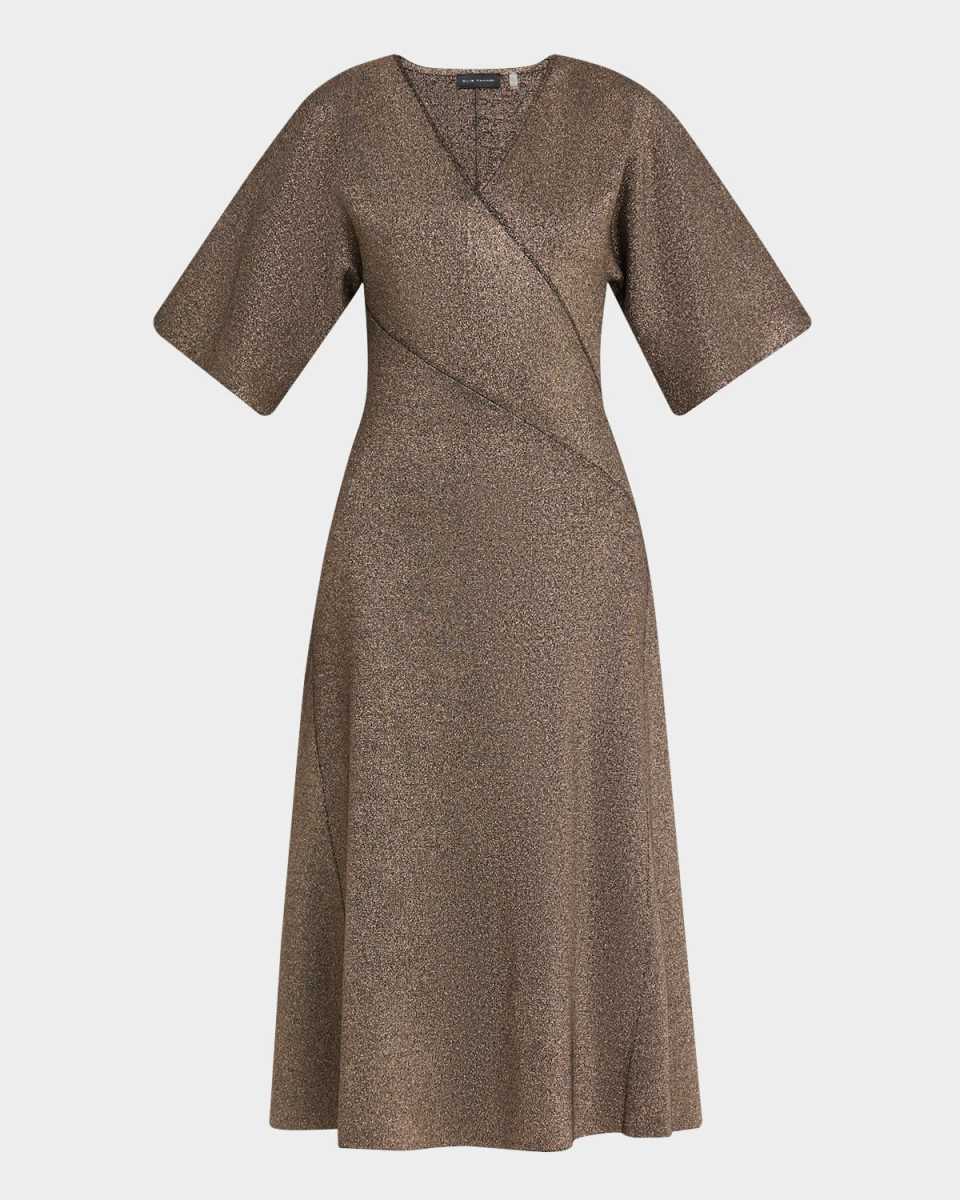 The Everly Lurex Wide-Sleeve Midi Sweater Dress